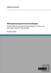Wertpapierprogrammentscheidungen