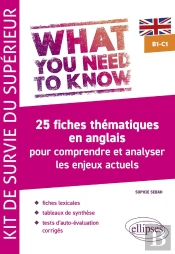 What You Need To Know B1 C1,  Kit De Survie Du Supérieur : 25 Fiches Thématiques En Anglais Pour Comprendre Et Analyser Les Enjeux Actuels