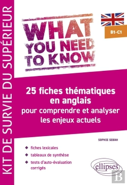 Bertrand.pt - What You Need To Know B1 C1,  Kit De Survie Du Supérieur : 25 Fiches Thématiques En Anglais Pour Comprendre Et Analyser Les Enjeux Actuels