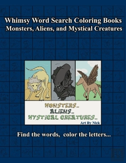 Bertrand.pt - Whimsy Word Search, Monsters, Aliens, And Mystical Creatures, Coloring Book