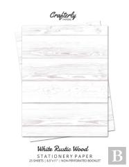 White Rustic Wood Stationery Paper