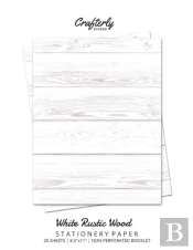 White Rustic Wood Stationery Paper