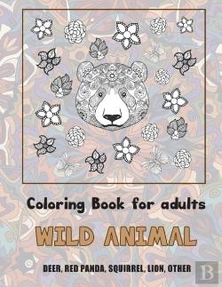 Bertrand.pt - Wild Animal - Coloring Book For Adults - Deer, Red Panda, Squirrel, Lion, Other