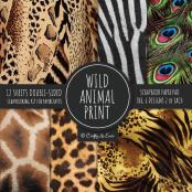Wild Animal Print Scrapbook Paper Pad 8x8 Scrapbooking Kit For Papercrafts, Cardmaking, Printmaking, Diy Crafts, Nature Themed, Designs, Borders, Backgrounds, Patterns