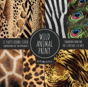 Wild Animal Print Scrapbook Paper Pad 8x8 Scrapbooking Kit For Papercrafts, Cardmaking, Printmaking, Diy Crafts, Nature Themed, Designs, Borders, Backgrounds, Patterns