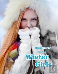 Winter Girls Grayscale Coloring Book