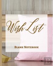 Wish List - Blank Notebook - Write It Down - Pastel Rose Gold Pink Wooden Abstract Design - Polka Dot Brown White Fun