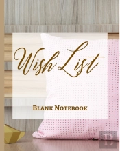 Wish List - Blank Notebook - Write It Down - Pastel Rose Gold Pink Wooden Abstract Design - Polka Dot Brown White Fun