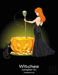 Witches Coloring Book 1 & 2