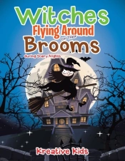 Witches Flying Around On Their Brooms During Scary Nights