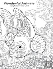 Wonderful Animals Coloring Book For Grown-Ups 1, 2 & 3
