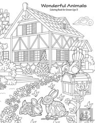 Wonderful Animals Coloring Book For Grown-Ups 3