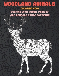 Bertrand.pt - Woodland Animals - Coloring Book - Designs With Henna, Paisley And Mandala Style Patterns
