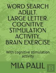 Word Search Adult. Large Letter.  Cognitive Stimulation Activity.  Brain Exercise
