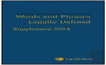 Words And Phrases Legally Defined 2024 Supplement