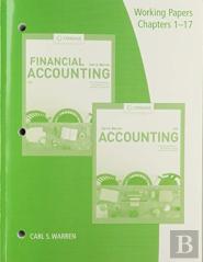Working Papers, Chapters 1-17 For Warren/Jonick/Schneider'S Accounting,  28th And Financial Accounting, 16th