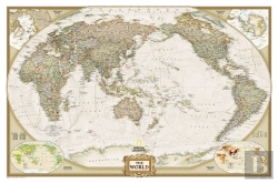 Bertrand.pt - World Political Antique Pacific Centered Map