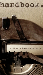 Writer'S  Typewriter Themed  Handbook Bl