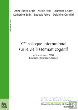 Bertrand.pt - Xème Colloque International Sur Le Vieillissement Cognitif