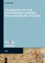 Yearbook Of The Maimonides Centre For Advanced Studies. 2016