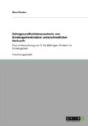 Zahngesundheitsbewusstsein Von Kindergartenkindern Unterschiedlicher Herkunft