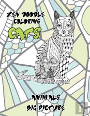 Zen Doodle Coloring Big Picture - Animals - Cats