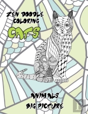 Zen Doodle Coloring Big Picture - Animals - Cats