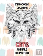Zendoodle Coloring Big Picture - Animals - Cats