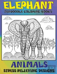 Zendoodle Coloring Books - Animals - Stress Relieving Designs - Elephant