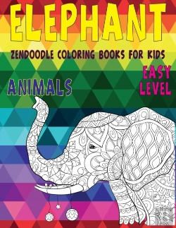 Bertrand.pt - Zendoodle Coloring Books For Kids - Animals - Easy Level - Elephant