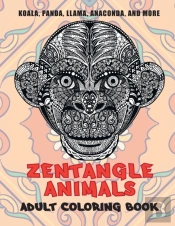 Zentangle Animals - Adult Coloring Book - Koala, Panda, Llama, Anaconda, And More