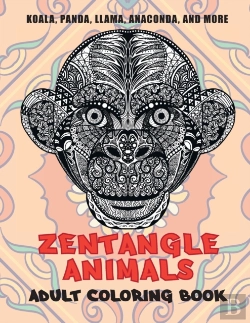 Bertrand.pt - Zentangle Animals - Adult Coloring Book - Koala, Panda, Llama, Anaconda, And More