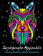 Zentangle Animals Coloring Book For Adults Relaxation