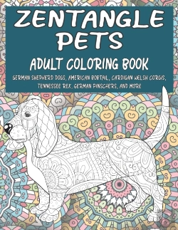 Bertrand.pt - Zentangle Pets - Adult Coloring Book - German Shepherd Dogs, American Bobtail, Cardigan Welsh Corgis, Tennessee Rex, German Pinschers, And More