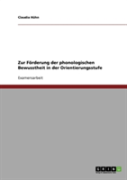 Zur Forderung Der Phonologischen Bewusstheit In Der Orientierungsstufe